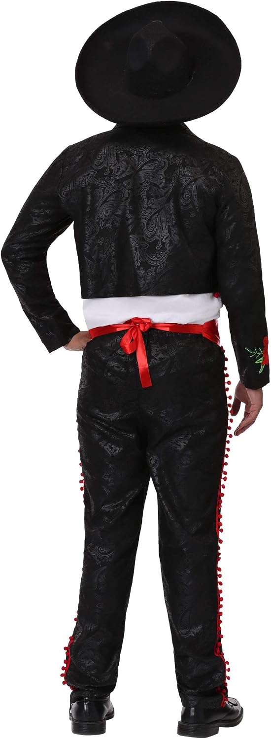Men's Plus Size Mariachi Costume & Sombrero Hat, Spanish Music Costume for Cinco de Mayo & Mexican Holidays