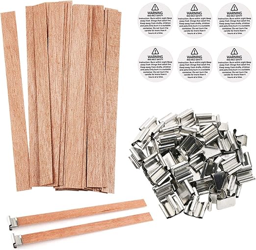 Wood Candle Wicks, BENBO 154Pcs Smokeless 5.1 X 0.5 Inch