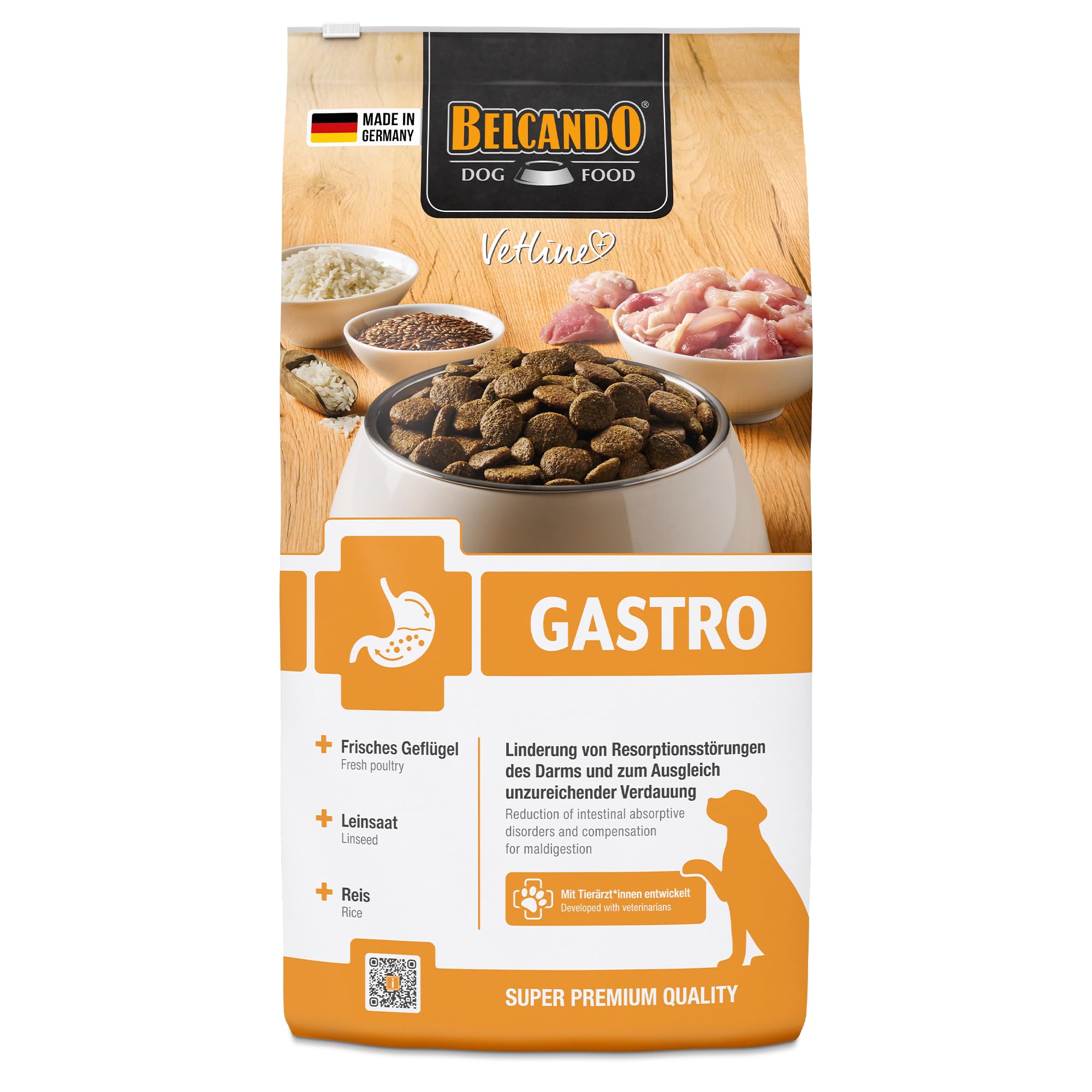 Belcando Vetline Gastro Diätfutter 7,5 kg – Trockenfutter bei Magen-Darm-Erkrankungen & Verdauungsbeschwerden, Made in Germany
