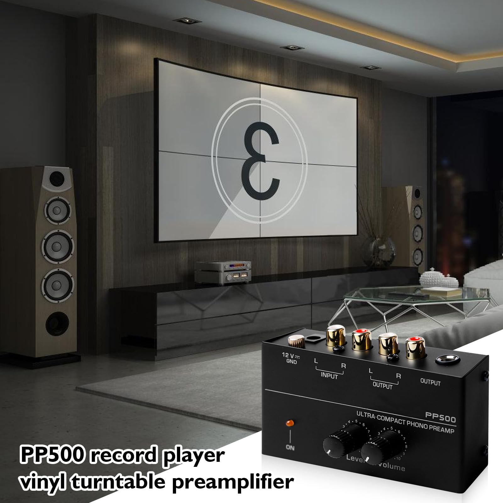Giradischi Phono Preamplificatore PP500 Preamplificatore Audio Stereo con Ingresso e Uscita RCA