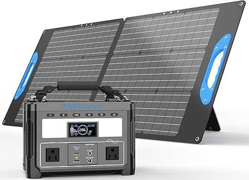 ENERNOVA Generador solar ETA, estación de energía portátil de 288 Wh con panel solar de 100 W, 2 salidas de CA de 600 W (sobretensión de 1200 W),