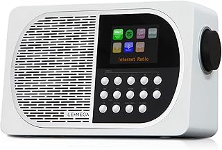 LEMEGA M2+ Internet Radio,DAB/DAB+/FM Digital Radio,Spotify Connect,Portable Bluetooth Speaker,Headphone-Out,USB MP3,Alarms Clock,Rechargeable Battery or Mains Powered,Colour Display,App Control-White