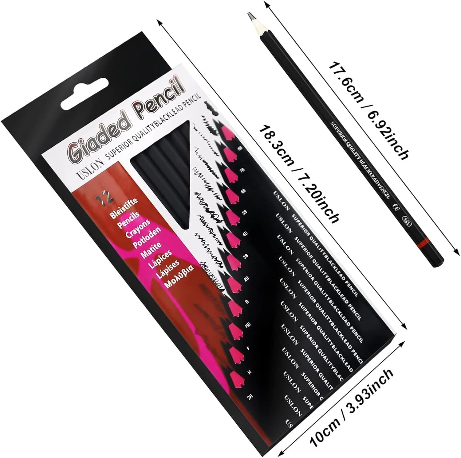 Set of 97pcs - 72pc Colour Pencil Set Pencil Colour & 24pc Drawing Pencil Set with 2 Different Packs of 12pc Art Supplies for Artist Sketch Shading Graphite Pencils Set with A5 Sketchbook