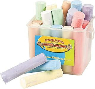 Jumbo Sidewalk Chalk - 20 pieces per bucket - Great for Kids Activities - Easter Basket Stuffer