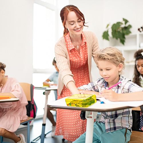 Miniatura 7 de Layhit 6 cajas de plástico para lápices, apilables, de plástico transparente, multiusos, de gran capacidad, caja de suministro de plástico duro con