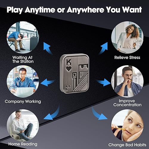 Miniatura 5 de JUDIXY Juguete para ansiedad, deslizador de póquer, tarjeta de metal que brilla en la oscuridad, para adultos y adolescentes, alivia el estrés y la