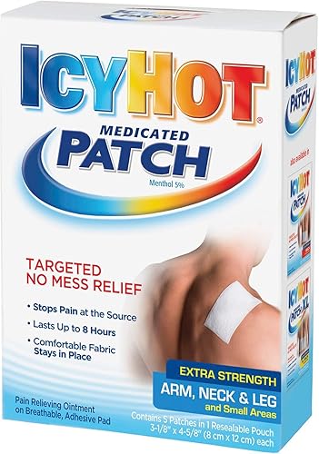 ICY HOT Parches medicinales extra fuertes (brazo, cuello, pierna), 5 unidades cada uno (paquete de 7)