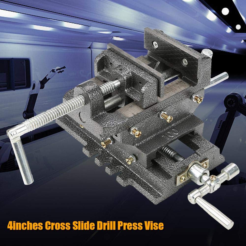 Cross Slide Bench Vice Clamp, Heavy Duty Table Vice 4 Inch
