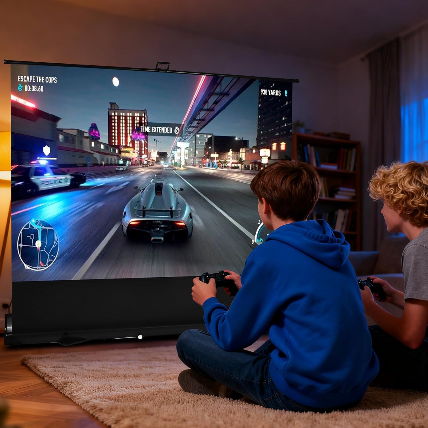 84 inch Portable Projector Screens Indoor Outdoor Projector Screen 4:3 4K HD Outdoor Movie Screen, Lightweight and Retractable for Home Cinema Backyard Movie Night, Meeting Presentation - Image 3