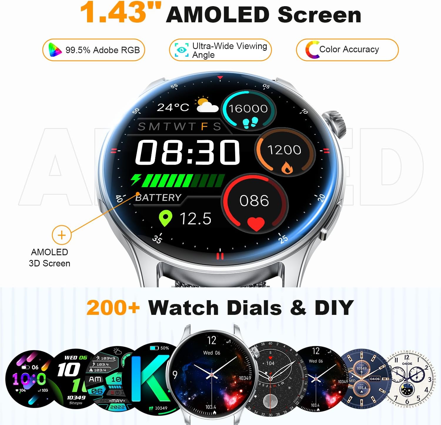 Smart Watch for Men Women Fitness: Make Answer Call Running Digital Mens Watches Waterproof Smartwatch Android Phone iPhone Samsung Compatible Step Pedometer Tracker Heart Rate Sleep SpO2 Monitor