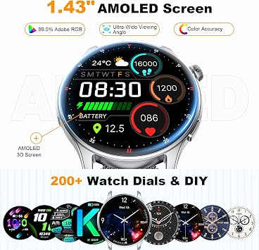 Smart Watch for Men Women Fitness: Make Answer Call Running Digital Mens Watches Waterproof Smartwatch Android Phone iPhone Samsung Compatible Heart Rate Sleep Monitor