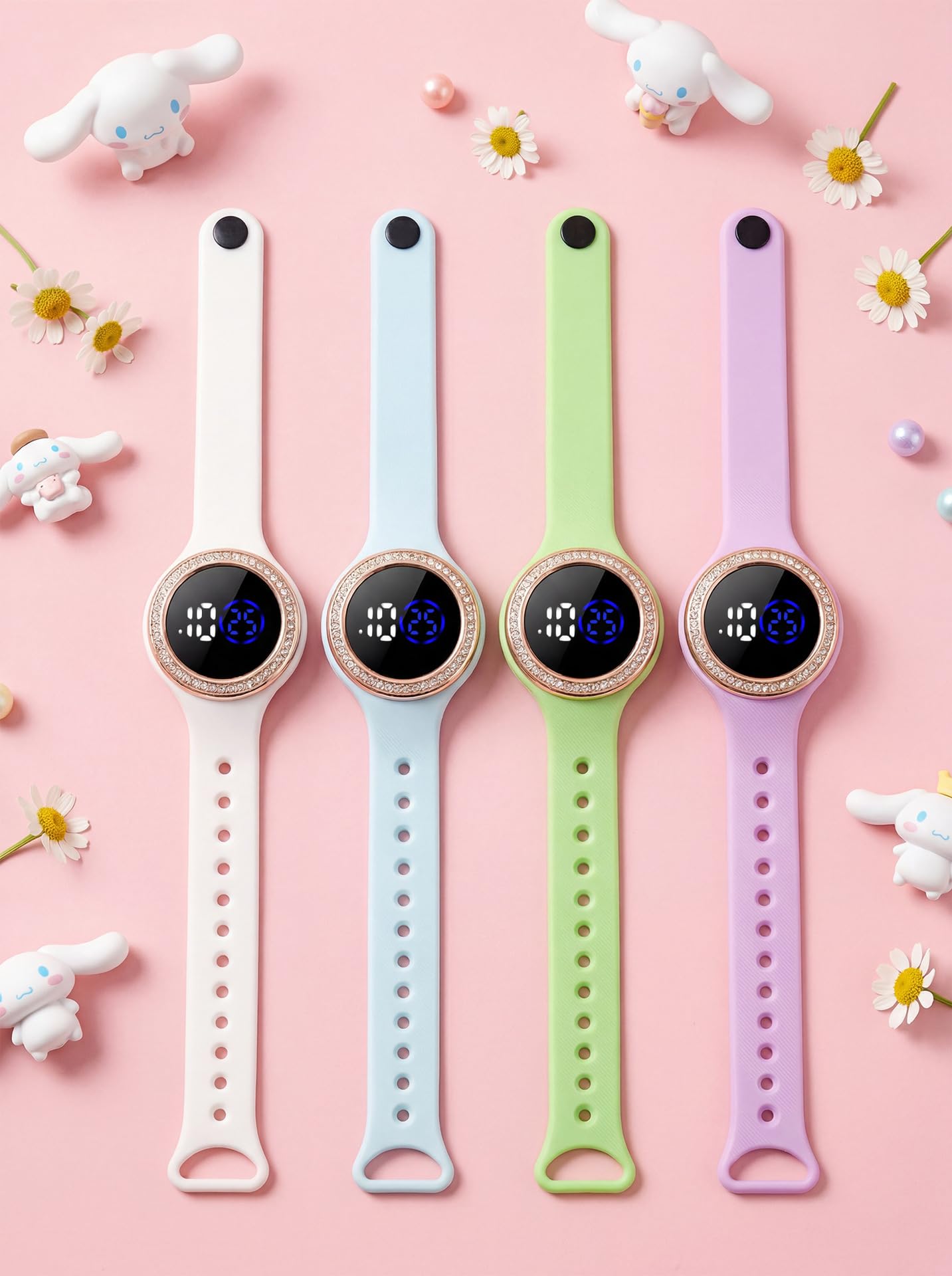 Paquete de 8 relojes de pulsera unisex con pantalla digital LED y pantalla táctil, correa de silicona, reloj deportivo al por mayor para hombres y mujeres