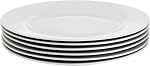Amazon Basics 6-Piece White Dinner Plate Set, 26.67 cm