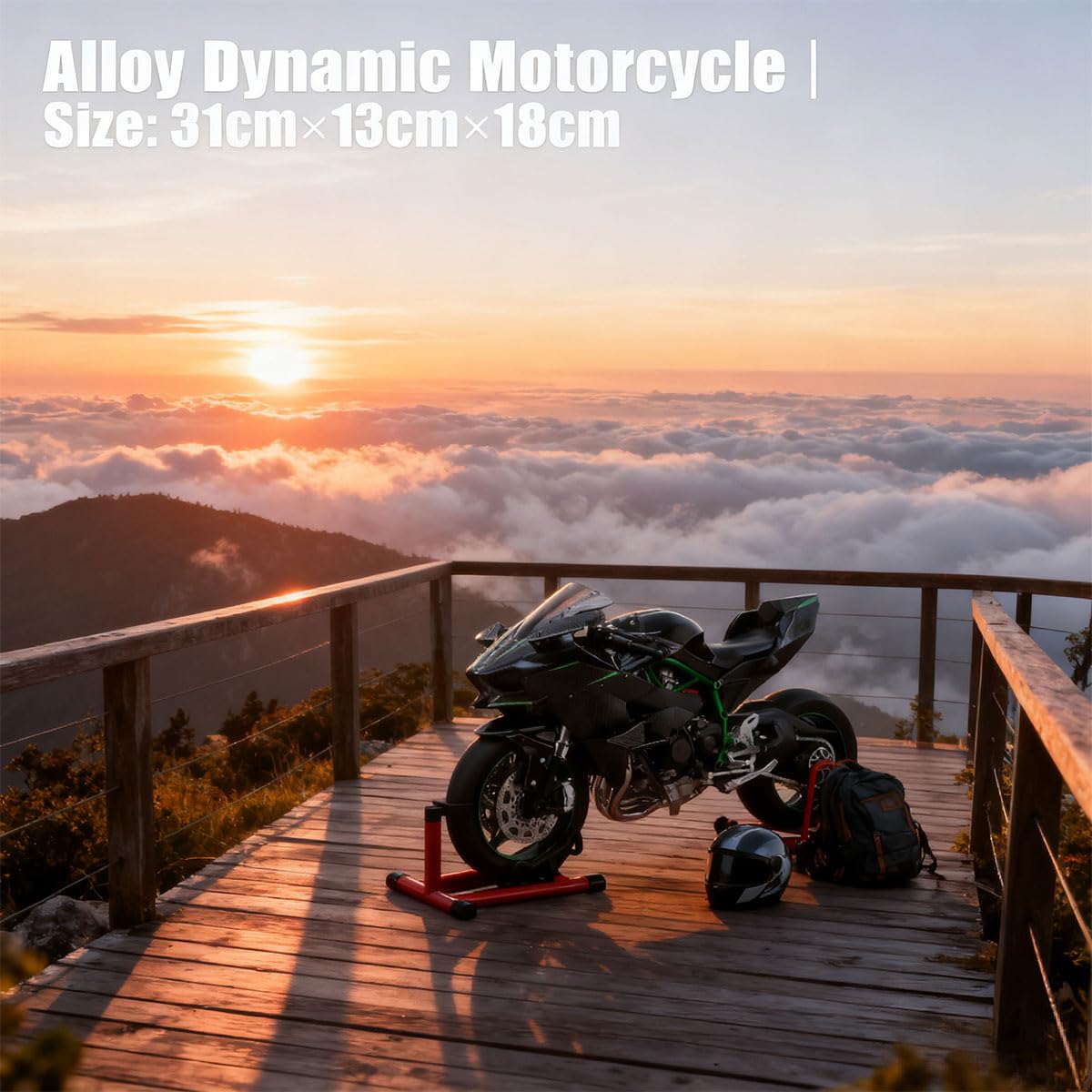 Metall Motorrad Modell 1:6 Maßstab, H2R Track Edition Dynamisches Simulationsmotorrad Mit Zündsystem Und Rauchspray, Geschenk Für Enthusiasten (Kohlefaser)