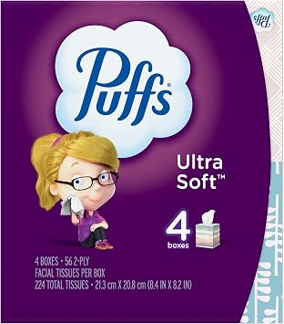 Puffs 2675854 Ultra Soft & Strong Standard Facial Tissues 2-Ply 56 Sheets/Box