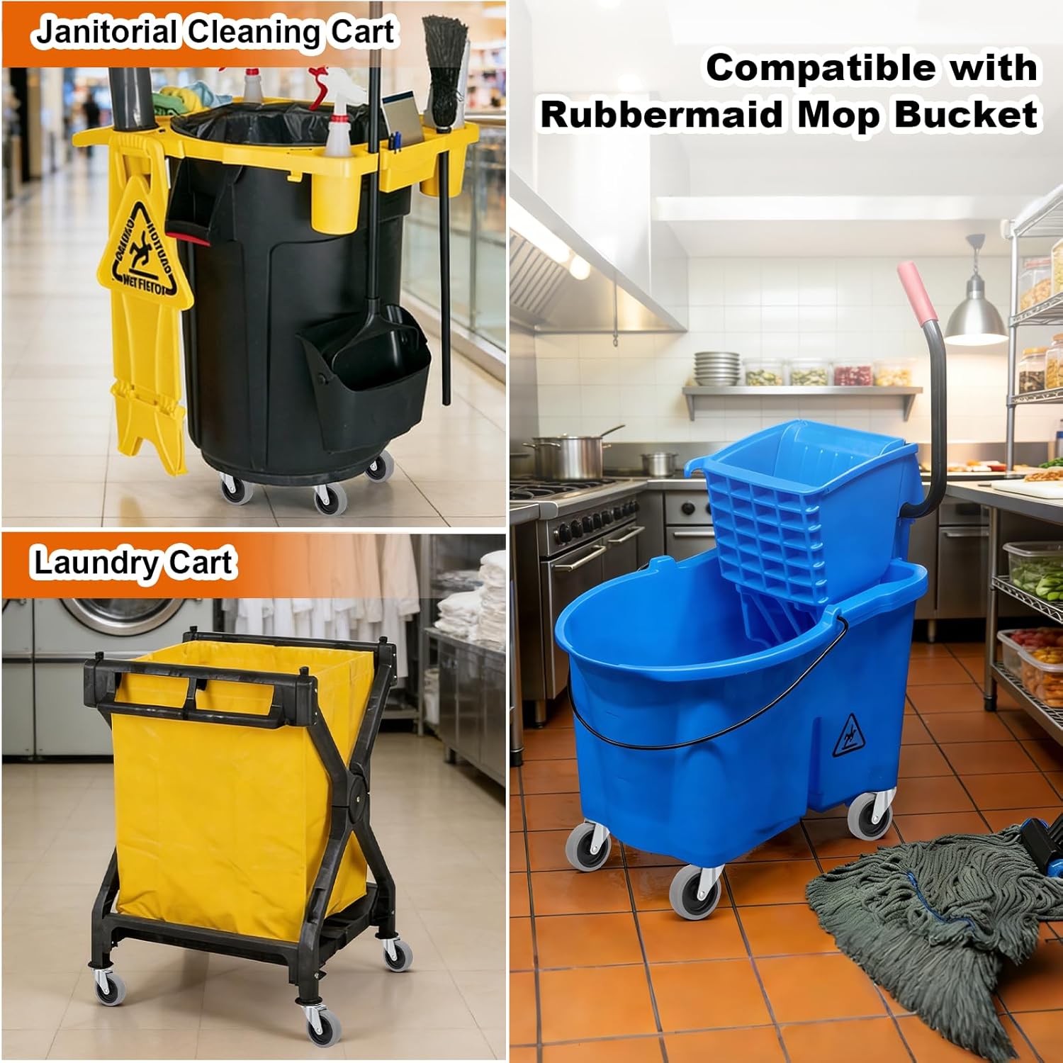 Replacement Casters Compatible with Rubbermaid WaveBrake Mop Bucket: 3 Inch Set of 4 Heavy Duty TPR Weber Grills Shop Vac Replacement Wheels