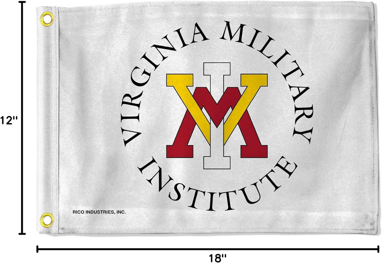 Rico Industries NCAA Virginia Military Institute Keydets VMI White 12" x 18" Utility Flag - Double Sided - Great for Boat/Golf Cart/Home ect.
