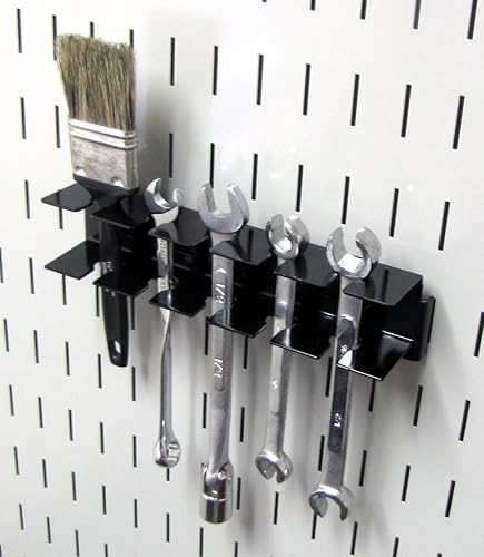 Miniatura 2 de Wall Control ASM-SL-008 B Soporte de herramientas ranurado para tablero de clavijas accesorio de metal ranurado para control de pared color negro