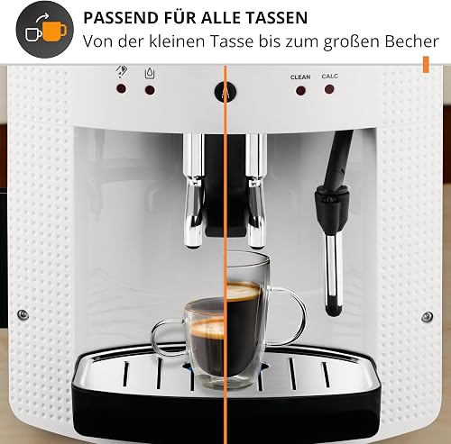 KRUPS Machine à café broyeur grain, 2 expresso simultanés, Nettoyage automatique, Buse vapeur Cappuccino, Essential blanche EA810570 - 6