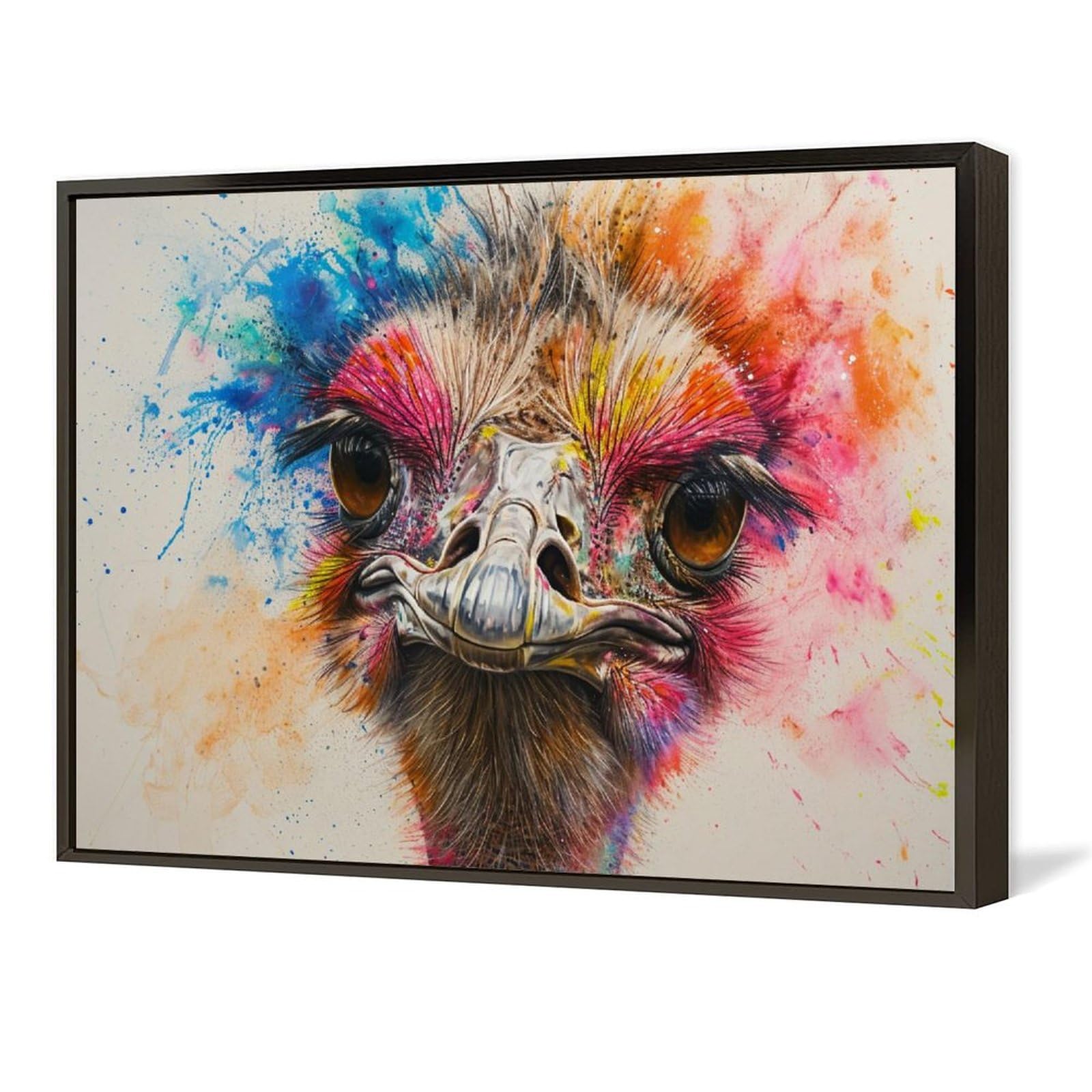 Amazon.co.jp: 絵画 カラフルなダチョウインテリア 絵画 動物イラスト