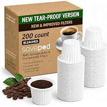 Savepod Coffee Filter for Savepod Pod Maker, Burst Resistant, 200 Count