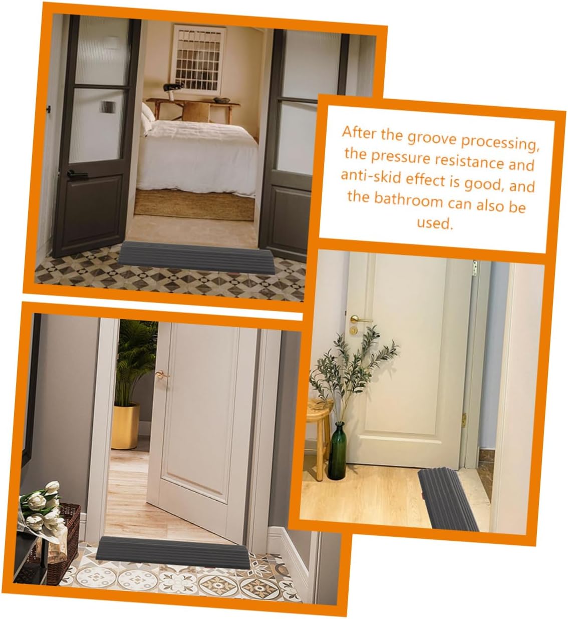 6pcs Plastic Ramp Pad for Sweeping Robot and Wheelchair Transitioning - Design for Home Doorways and Steps Easy Installation