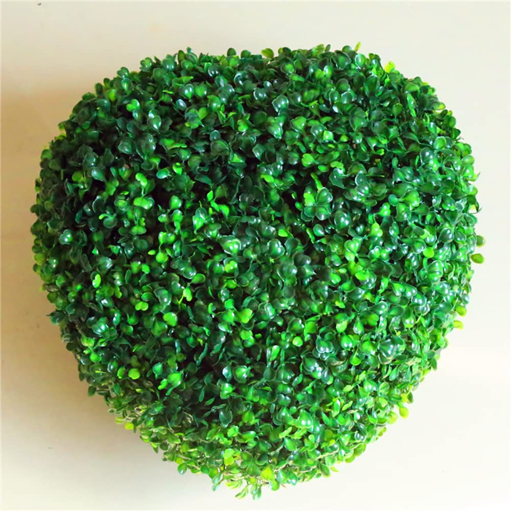 CWWHY Artificial Boxwood Topiary Ball, Green Plant Wall Greenery Simulation Heart-Shaped Grass Ball Plant for Backyard,Balcony,Garden,Wedding Decor, 11 * 11inch