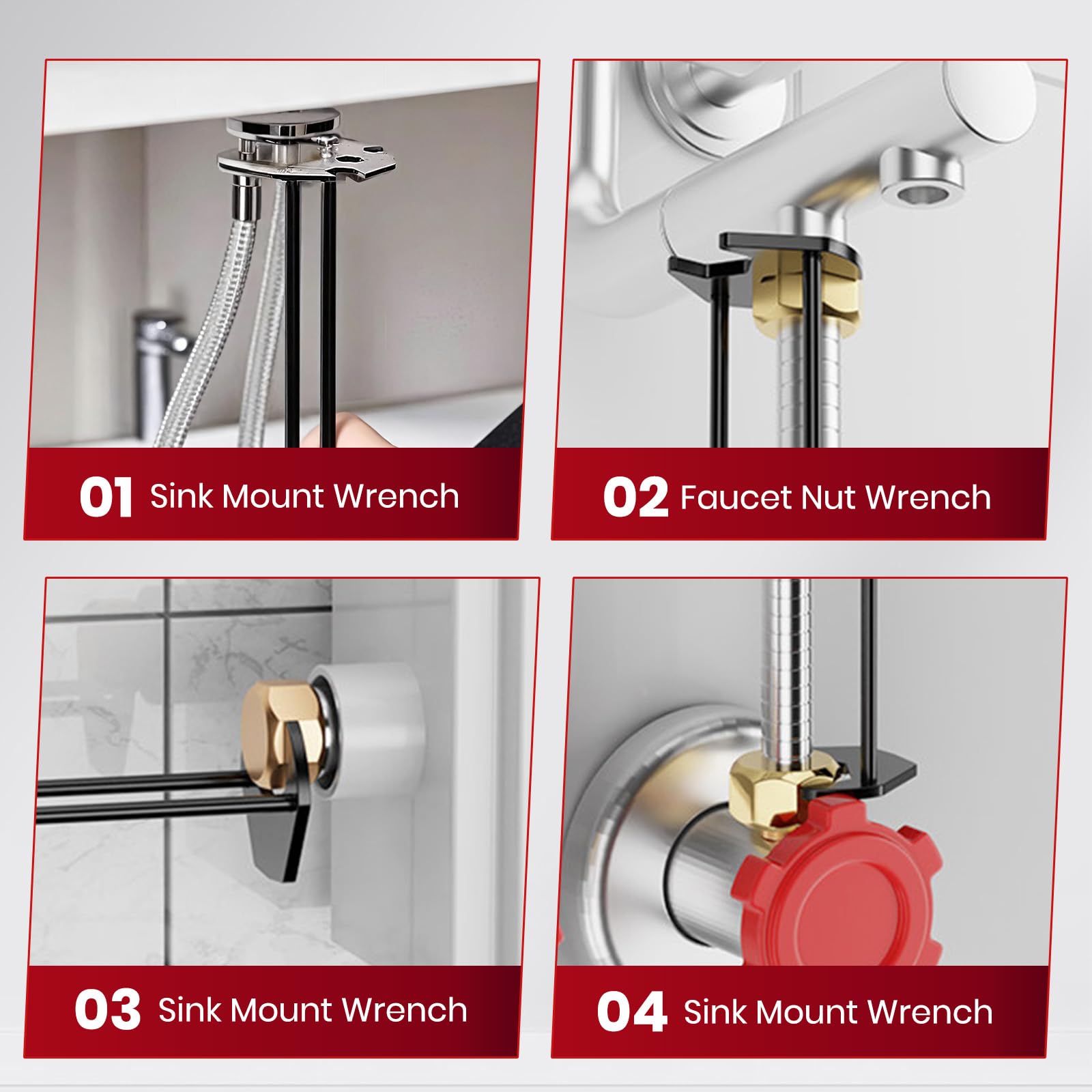 Set di 7 chiavi per lavabo, chiavi multifunzionali per cucina e bagno