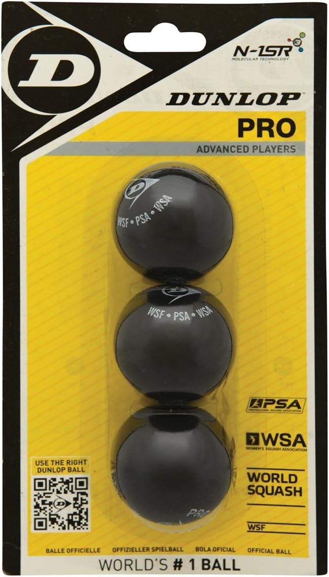 DUNLOP Pro Double Yellow Dot Squash Ball BigaMart