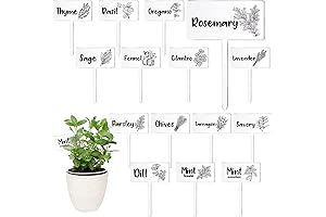 15 Pieces Herb Markers Herb T Type Tags Garden Labels with Printed...
