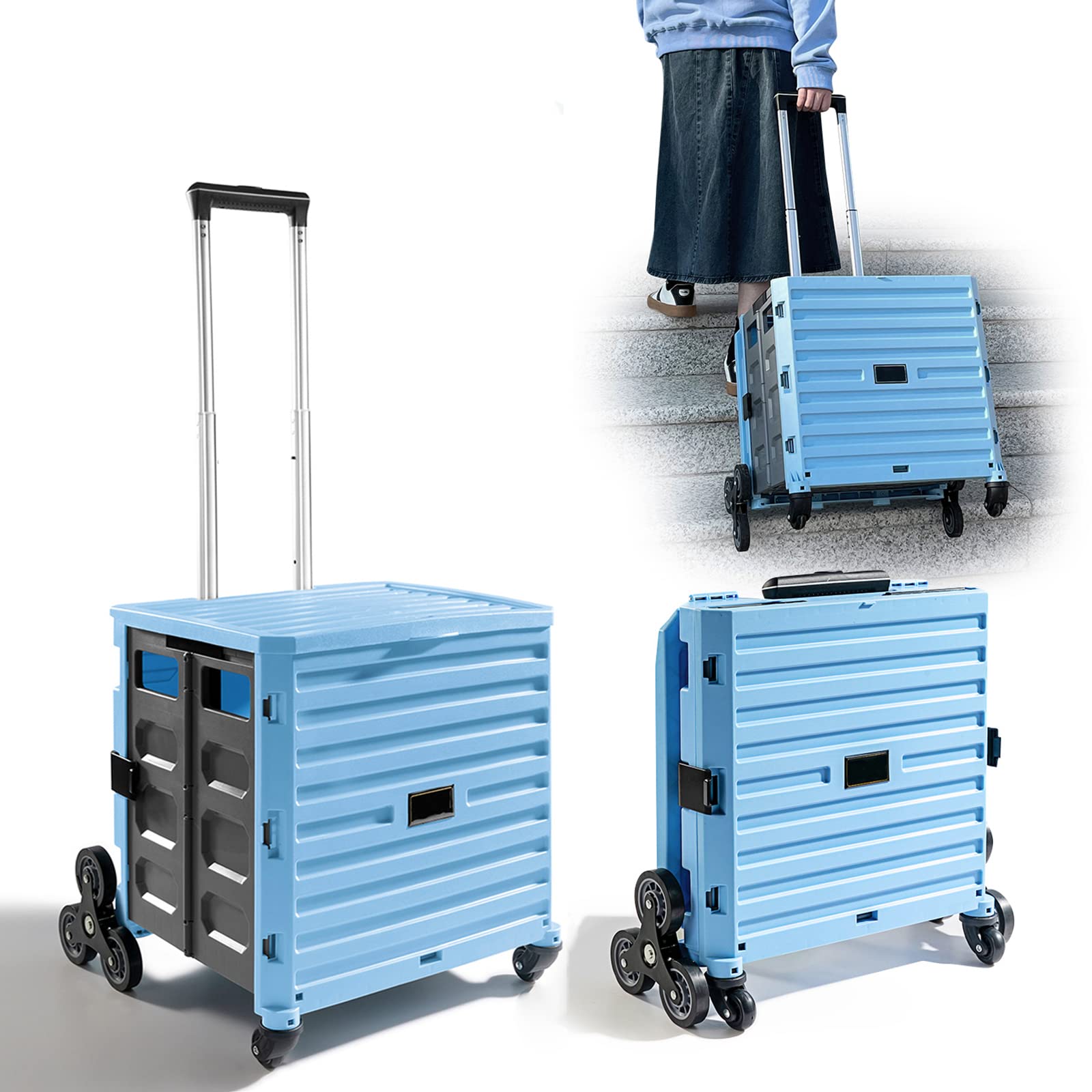 Buy Foldable Utility Cart,Rolling Crate Stair Climber, Rolling File