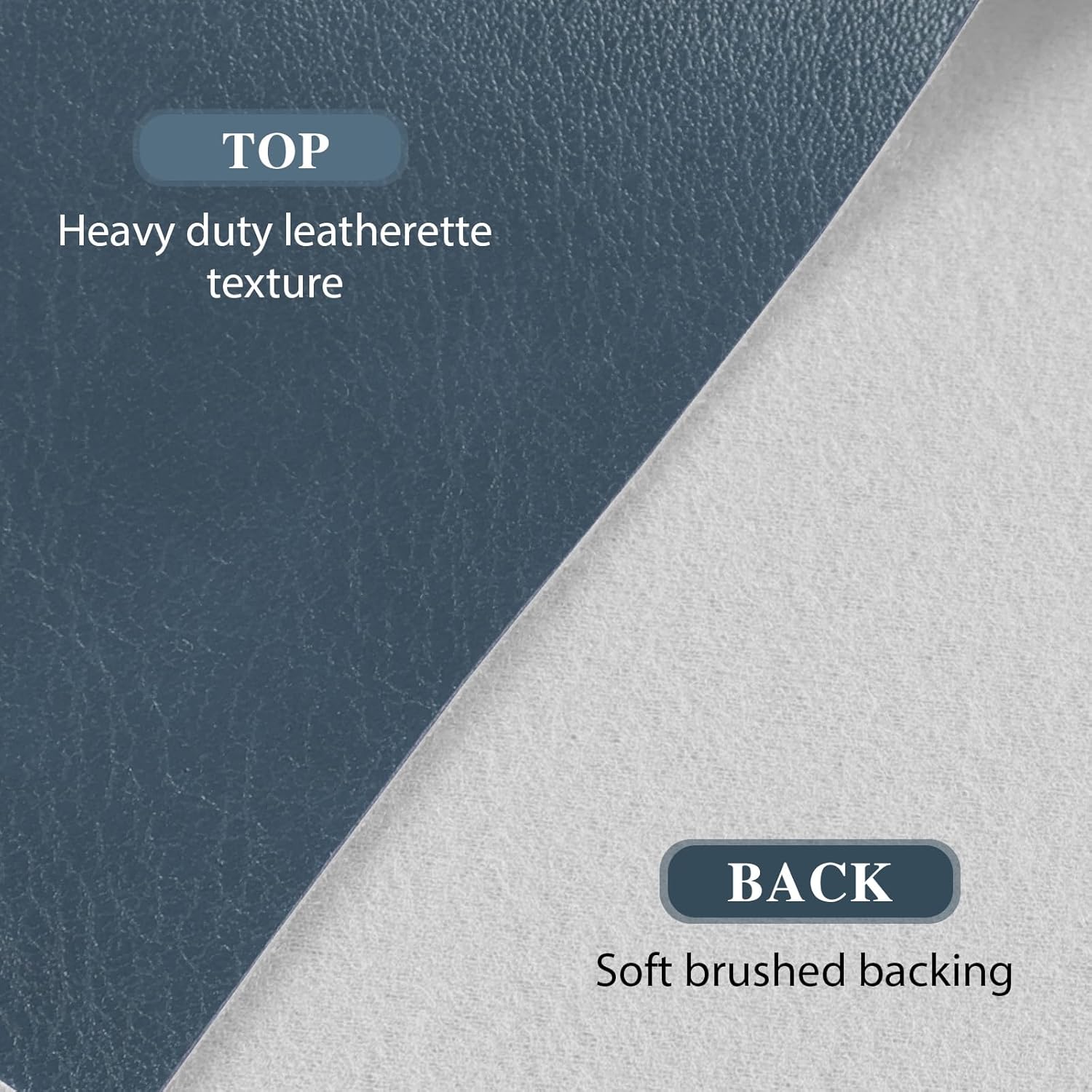 Faux Leather Fabric, Marine Vinyl Upholstery Fabric 55" x 36", 1.05mm Thick Soft Durable Synthetic Material PU Leather for Sofa Chairs Bags Car Seats Furniture DIY Crafts Sewings, Blue