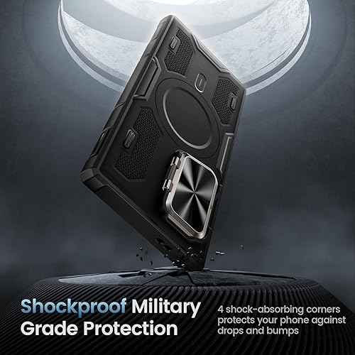 Miniatura 8 de Caka Funda para S24 Ultra, funda Samsung 24 Ultra cubierta de cámara mejorada soporte de cámara 2 en 1 carga inalámbrica, funda magnética resistente