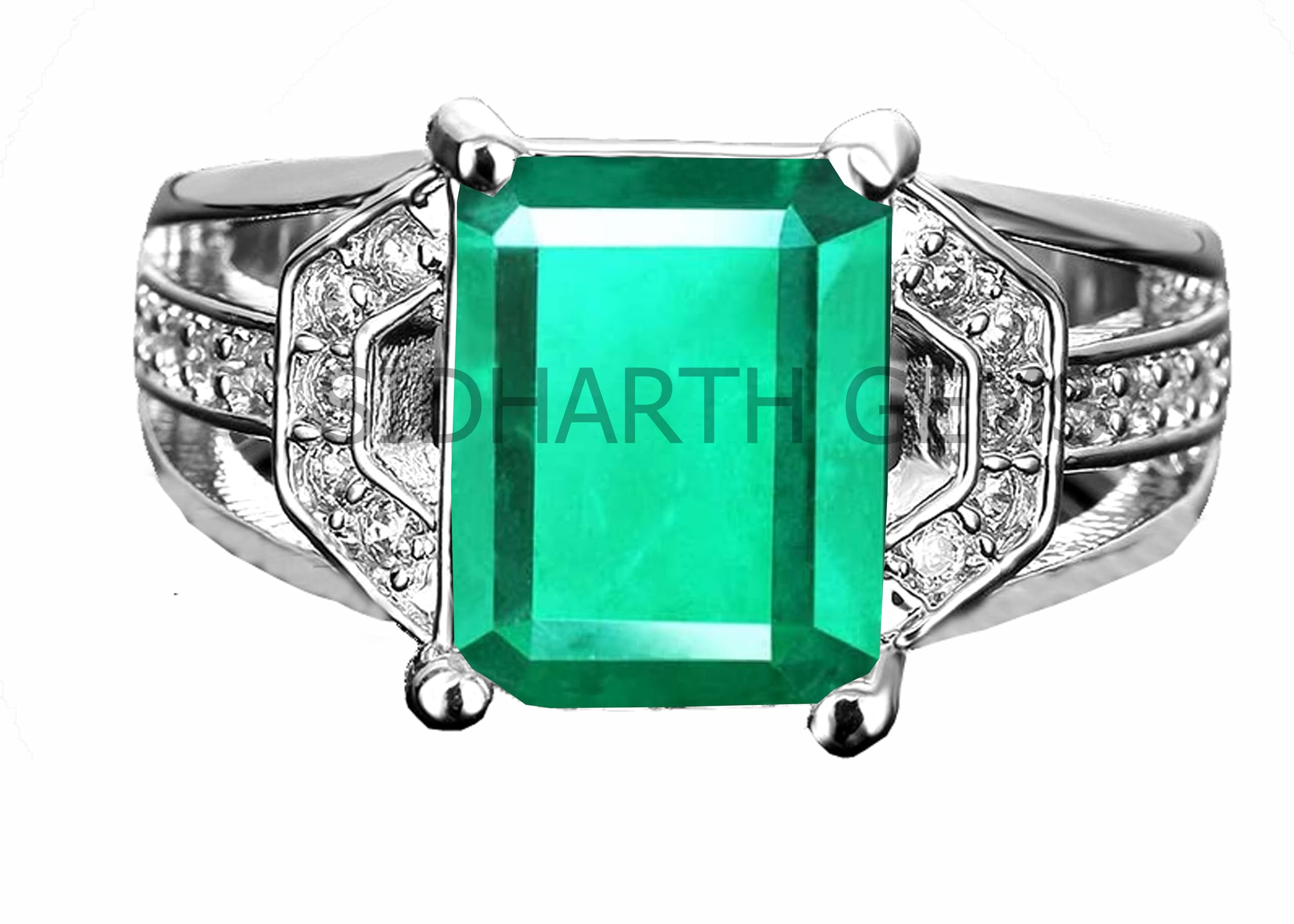 Bague réglable émeraude naturelle cadeau idéal anniversaire