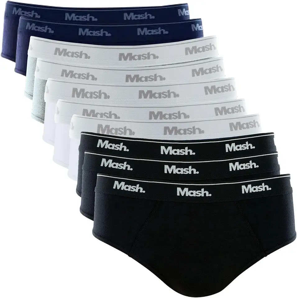 Kit 10 Cuecas Slip Algodão Cotton Hipoalergênica Masculino Mash