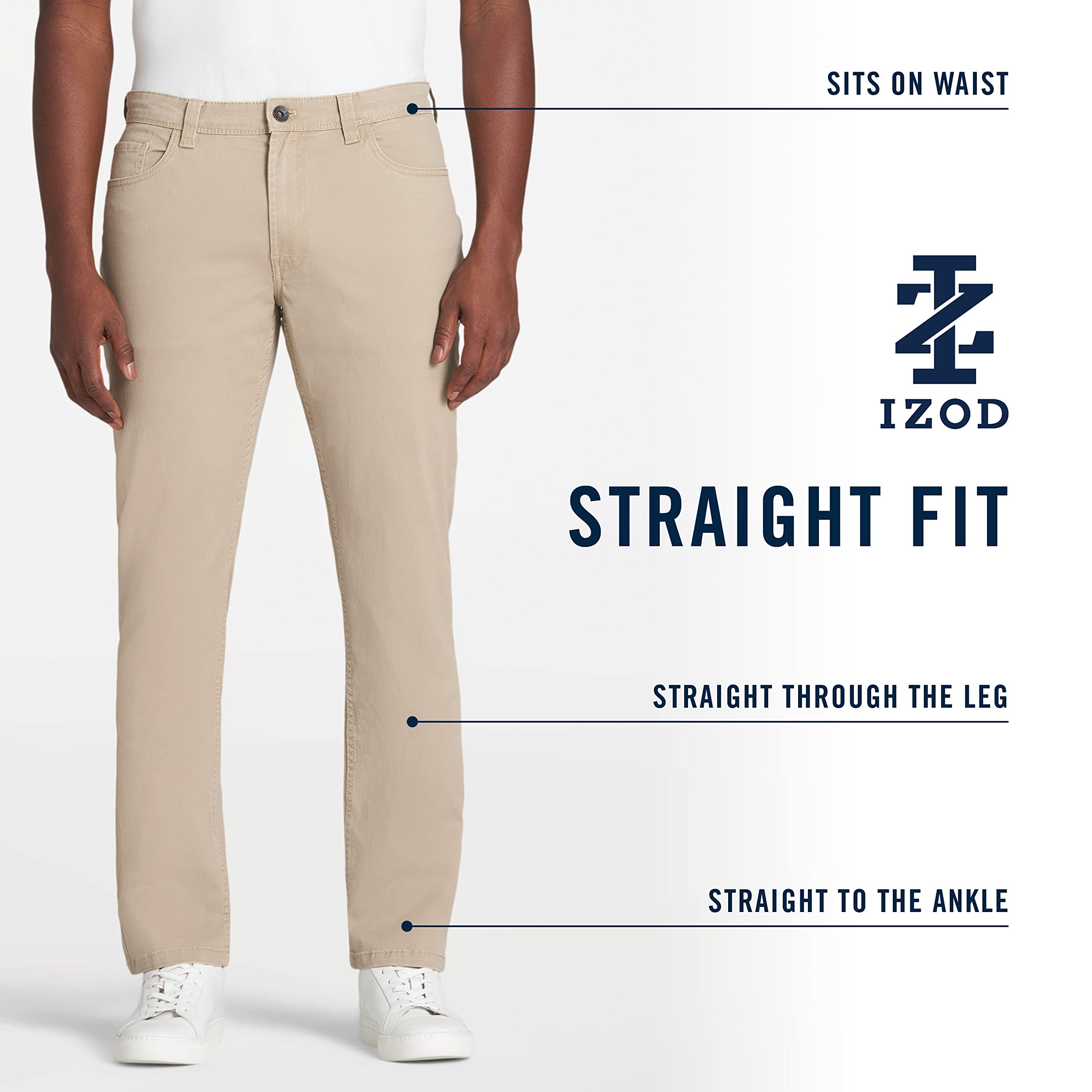 Izod Saltwater Stretch Twill 5 Pocket Straight Fit Chino Pant - Pantalones Informales Hombre