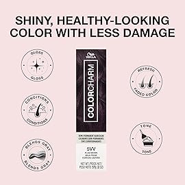 COLORCHARM Demi Permanent Hair Color 5VV Plum Brown Gloss, Refresh & Tone 2 Fl Oz