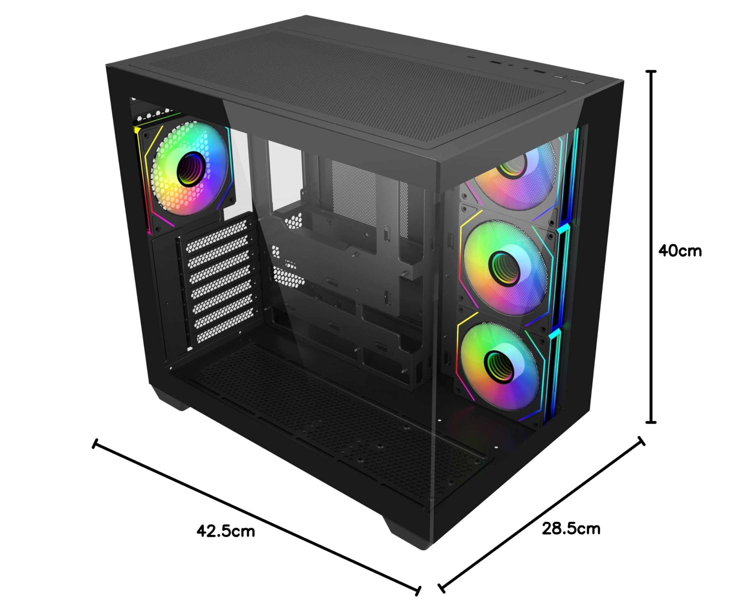 Amazon | Cooler Master Elite 681 270°パノラマ強化ガラスパネル採用