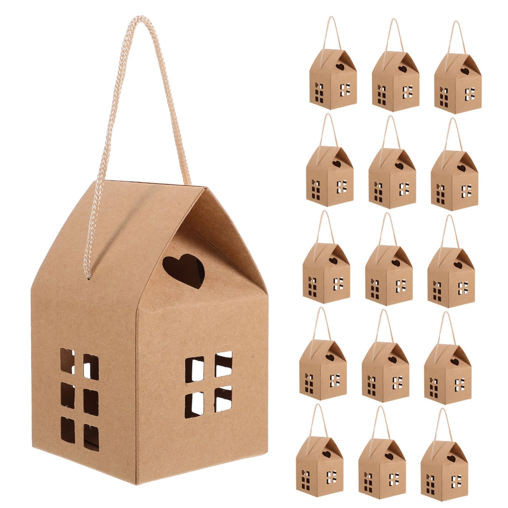 LABRIMP 50 piezas Cajas Regalo Forma Casa Kraft para Dulces y Galletas Cajitas para Bodas Detalles Invitados Decoración DIY para Fiestas