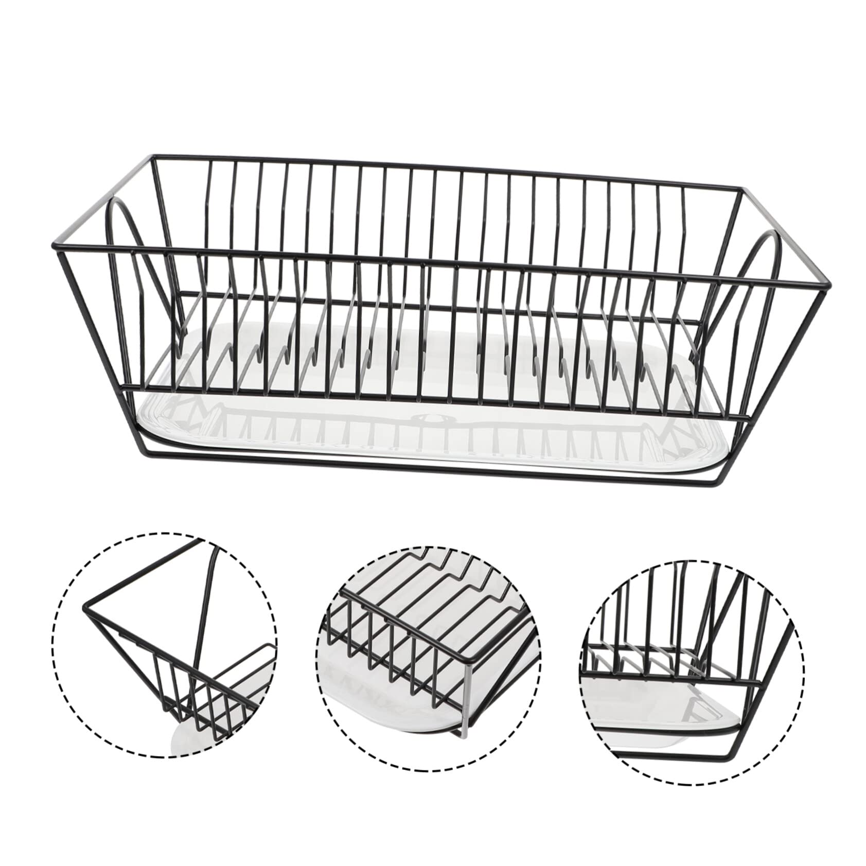 Cabilock Porte-assiettes Cuisine en Acier Inoxydable Noir, 1 Set