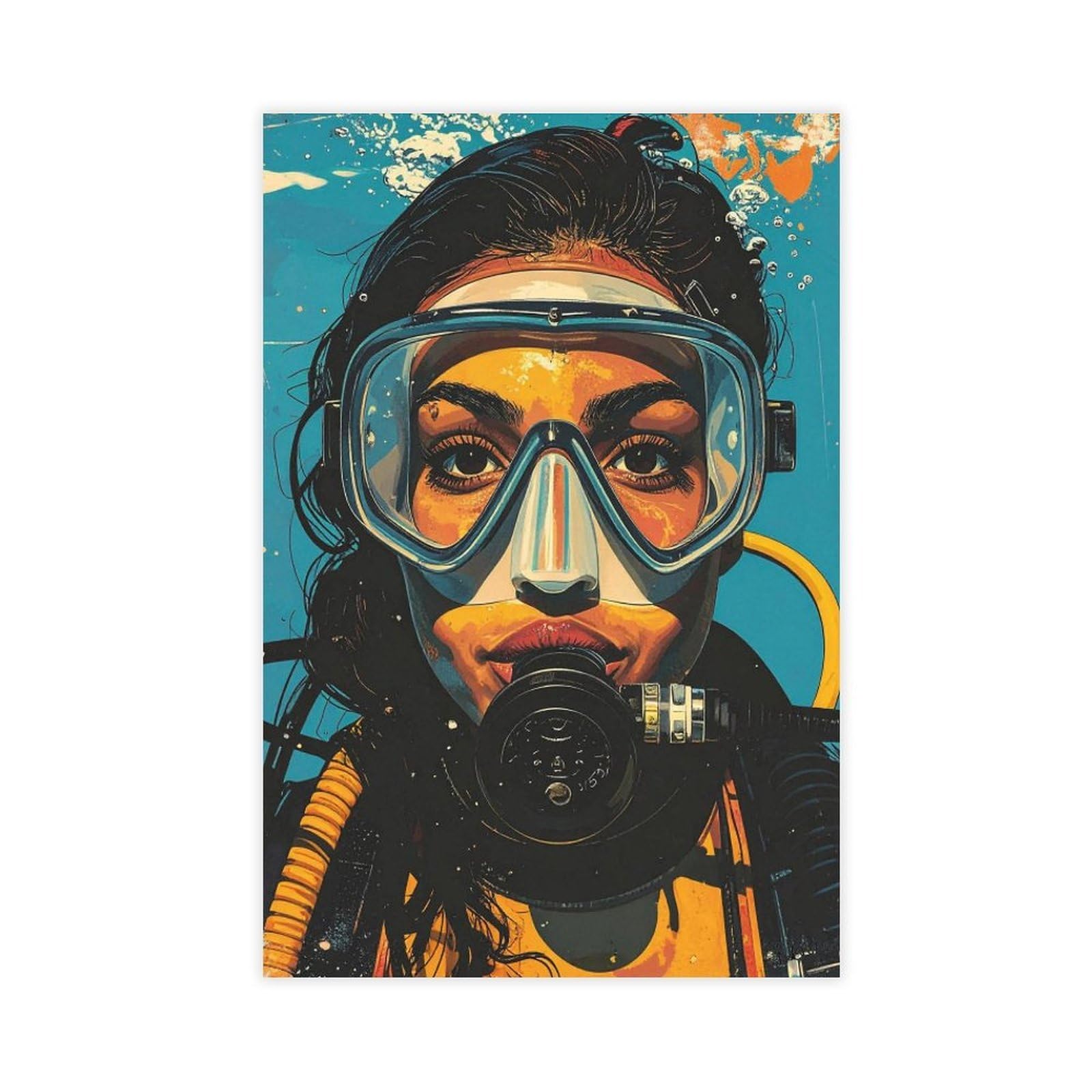 MRYCQ Vintage Scuba Diving Poster Canvas Poster for Office Decor Gift