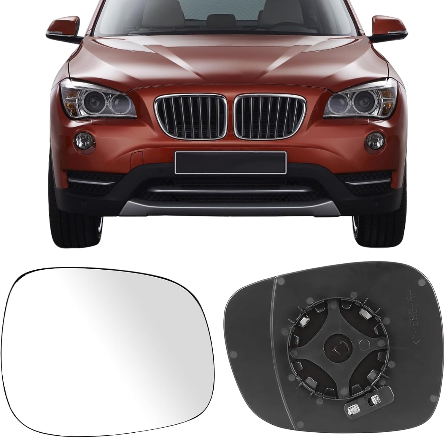 Passenger Side Mirror Replacement Glass for BMW X3 2011-2014,Backing Plate Power Heated Right Side View Car Rearview Mirror Glass for BMW X3 2011 2012 2013 2014