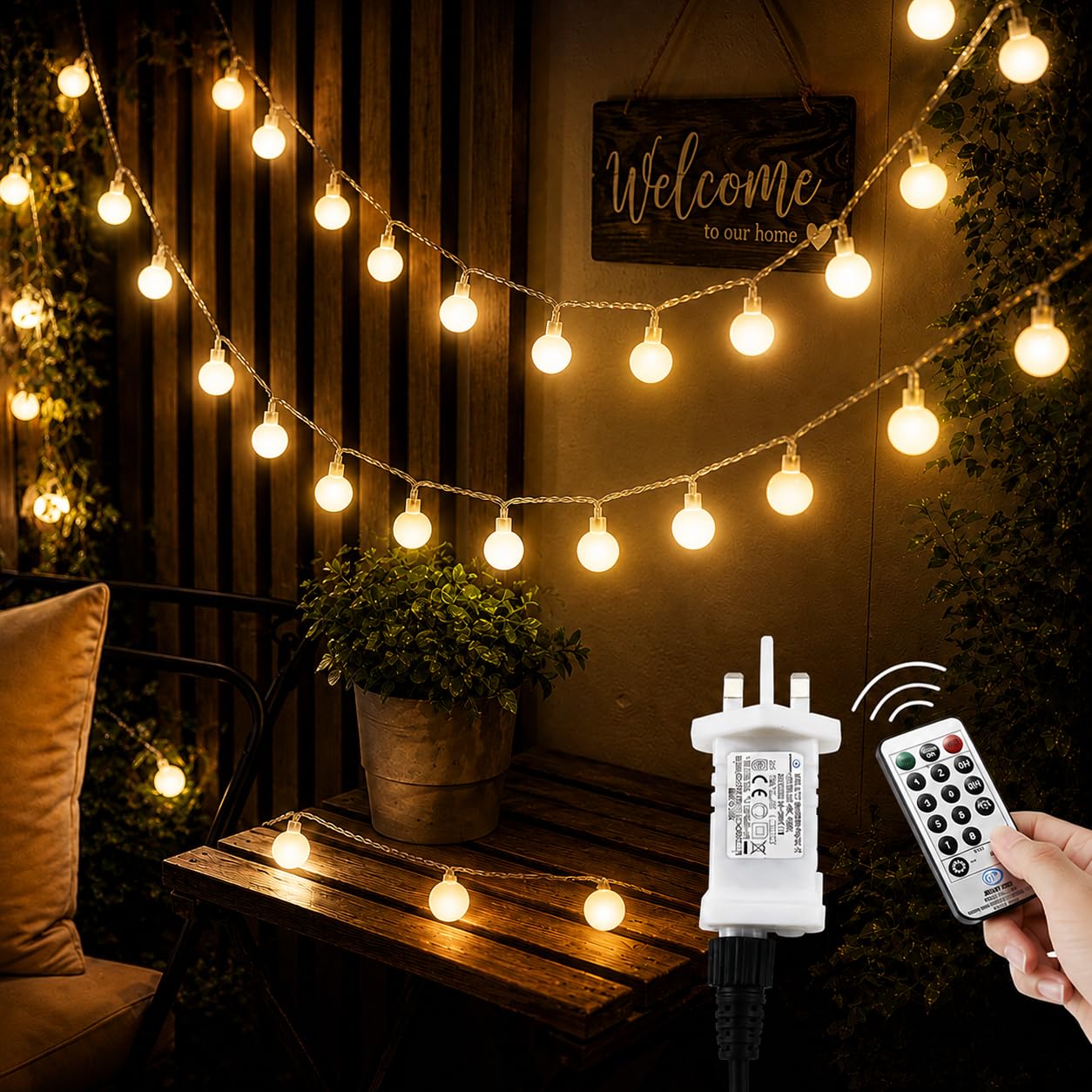 120LED 12M Christmas Fairy Lights Plug in with Remote Control (Warm White)