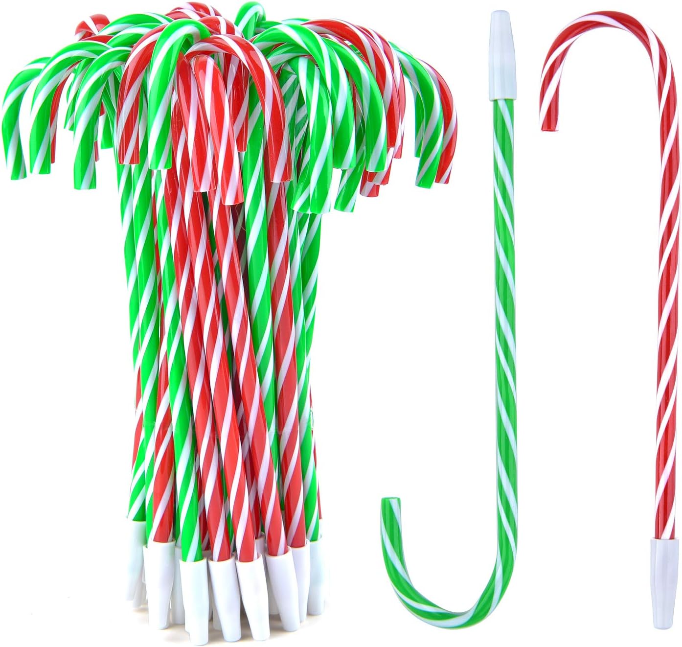 Coopay 48 Pieces Candy Cane Pens Christmas Pens with Black