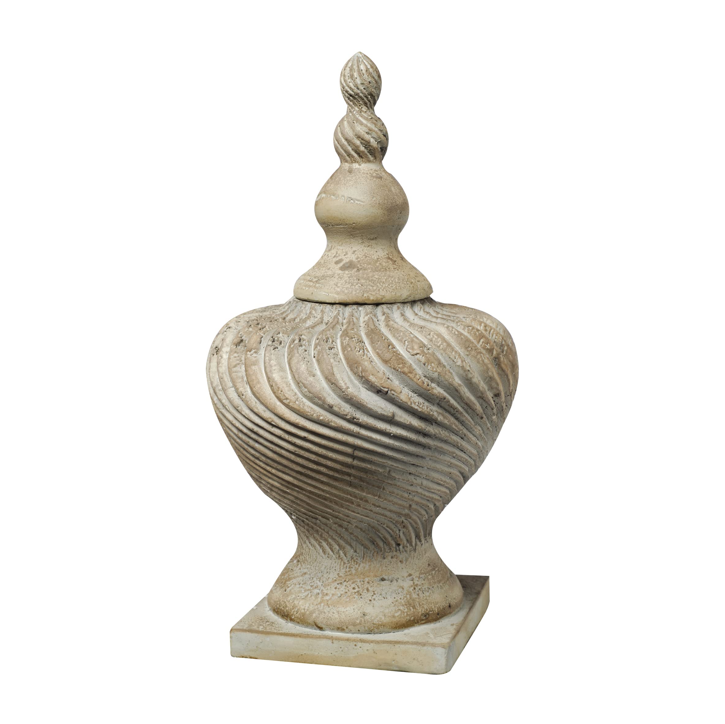 Vase blanc à couvercle 55,9 cm pour habiller un angle vide avec élégance et relief