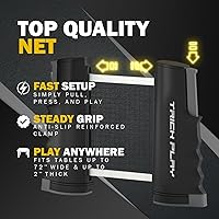 Vista 4 de TRICKPLAY Professional Ping Pong Net for Any Table Portable Anywhere Table Tennis Set with Retractable Net, 2 and 4 Paddle Set, 3-Star Balls