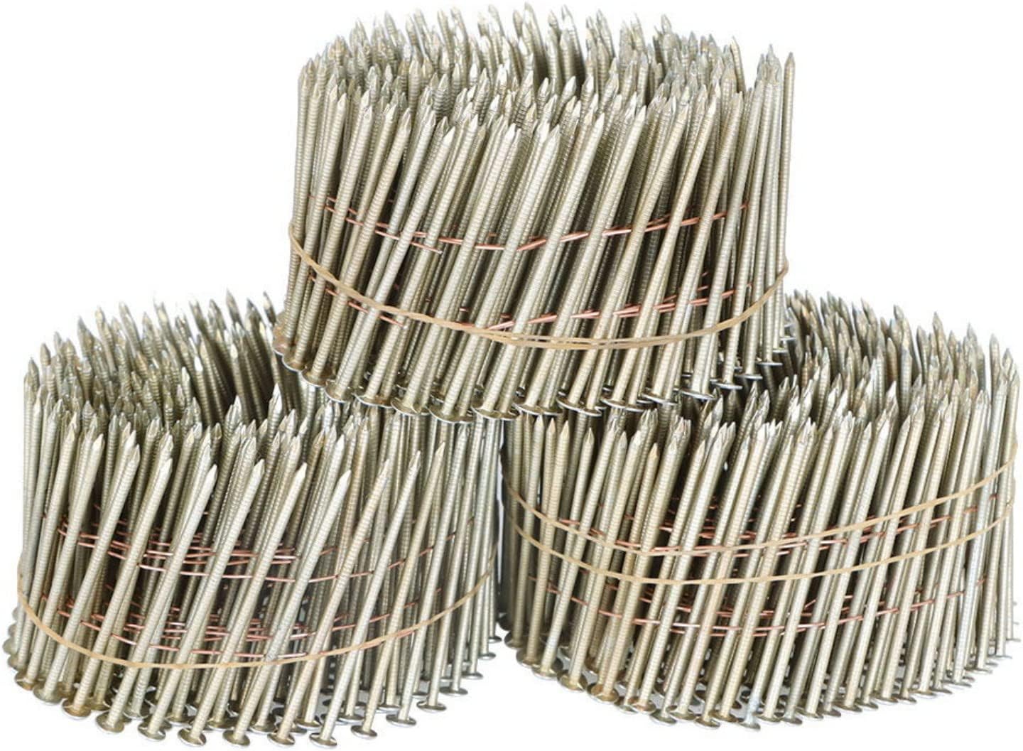 Siding Nails 2-1/2-Inch x 0.09-Inch 15-Degree Collated Wire Coil, Ring Shank, Resin Lacquer Coating 3600 Count