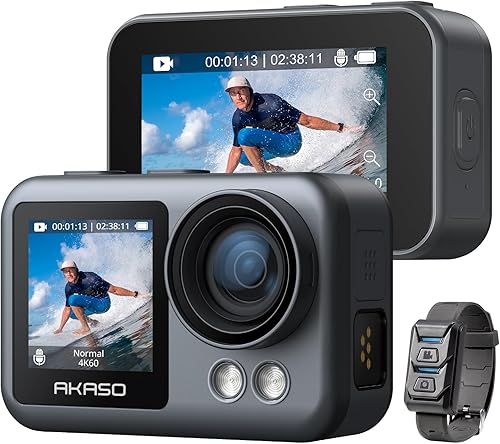AKASO Brave 4 Elite 4K60fps 20MP Ultra HD Cámara de acción IPX8 33FT Cámara impermeable submarina con 64GB de almacenamiento, pantalla táctil,