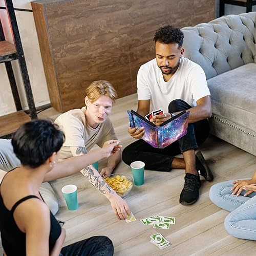 Miniatura 5 de Rossy Carpeta de tarjetas para tarjetas intercambiables, 4 bolsillos para 320 tarjetas deportivas, carpeta de colección de tarjetas con 20 páginas,