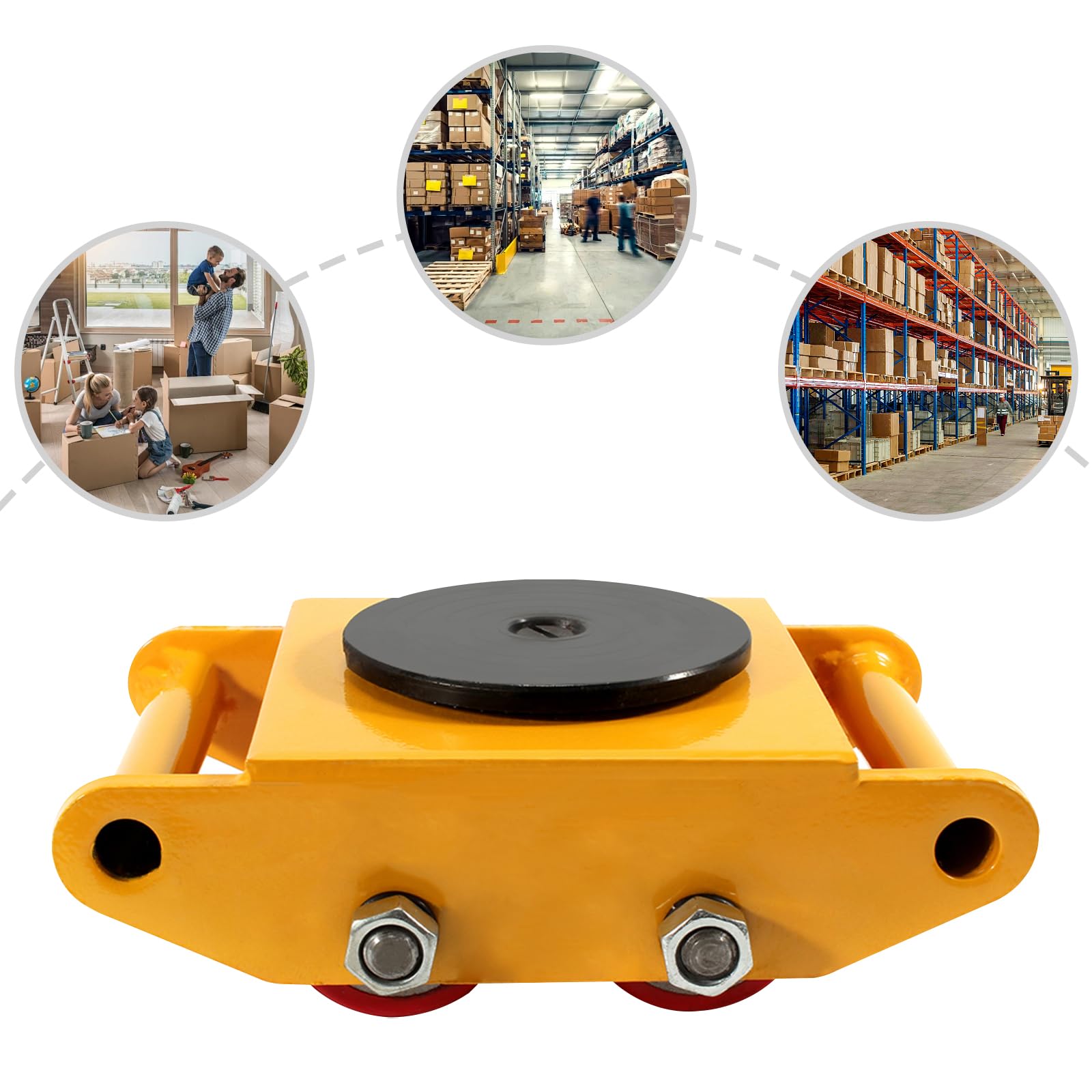 RRIUTO Zwenkwielen 150 mm met rem, zware wielen incl. montagetoebehoren, transportwielen, 360
